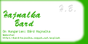 hajnalka bard business card